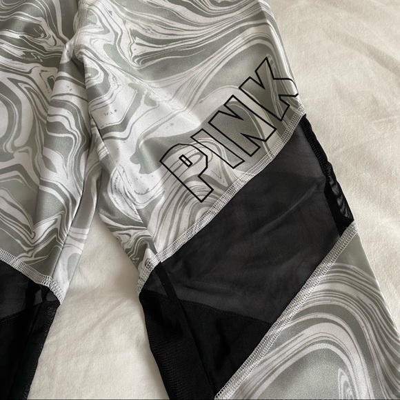 Shimmery Marble Silver and White Leggings Size Small from VS Pink - Picture 2 of 7